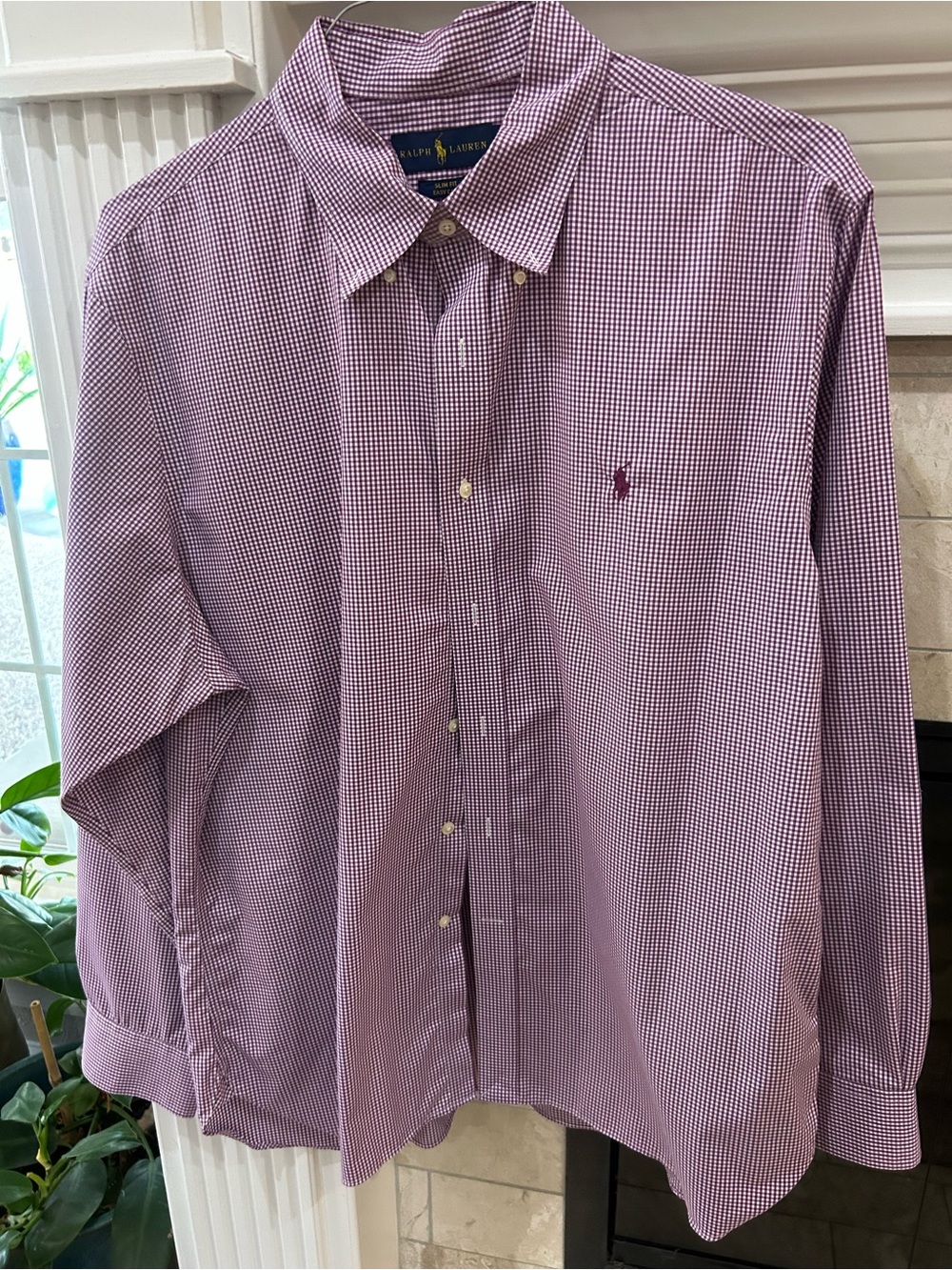 Ralph Lauren Purple and White Gingham Dress Shirt - Slim Fit